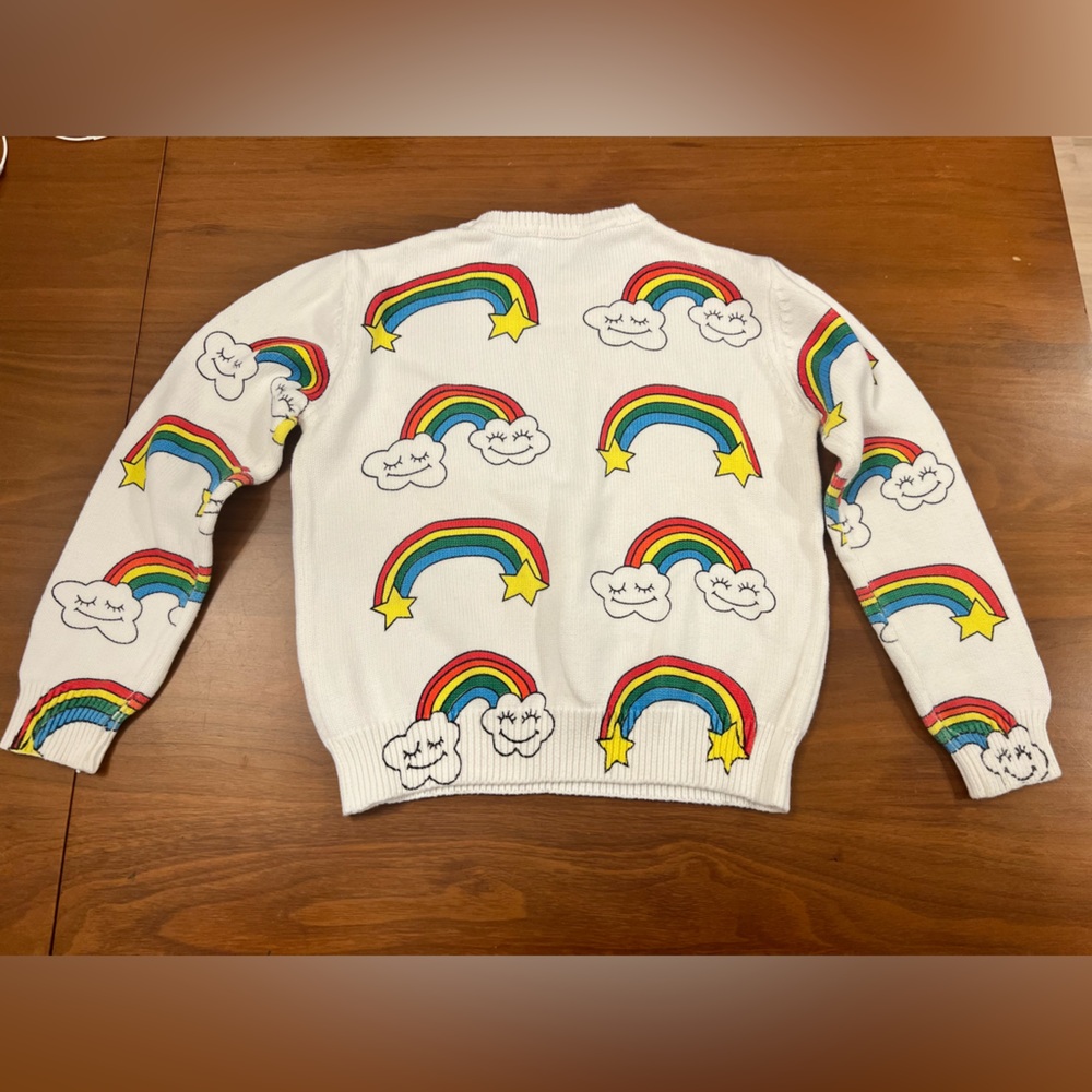 Lola White Sweater with Rainbow Design - Picture 3 of 7